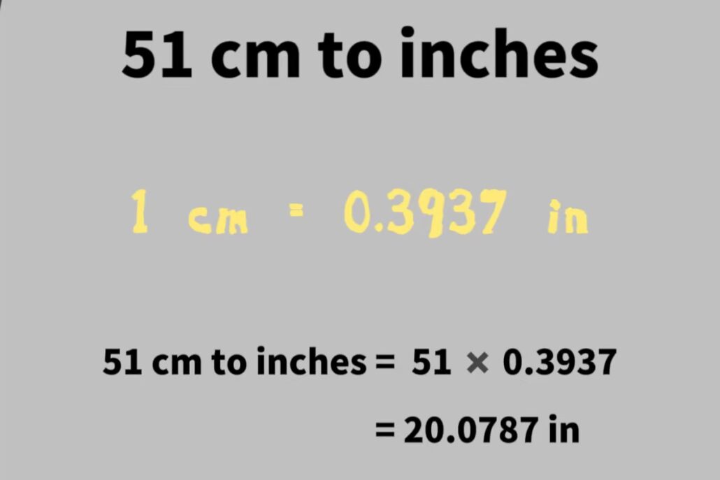 51 cm in inches