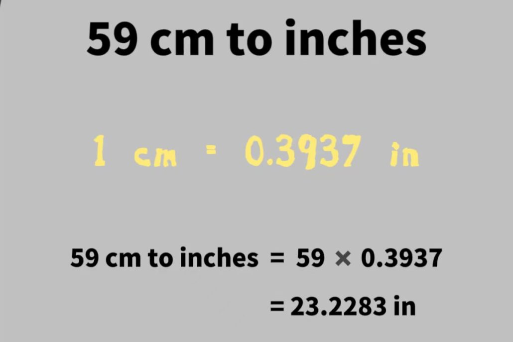 59 cm in inches