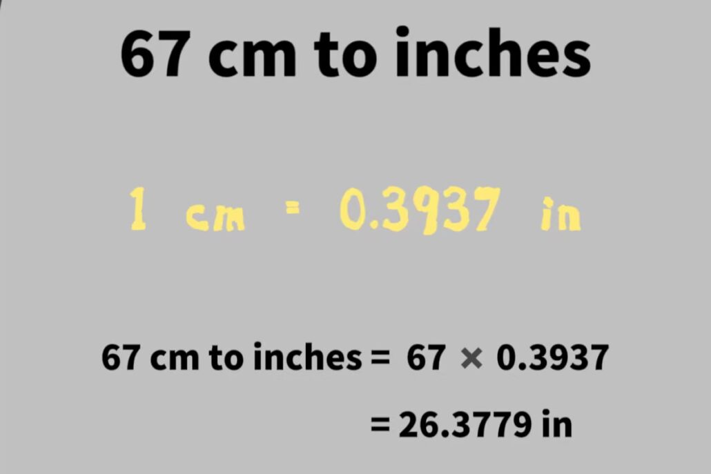 67 cm in inches