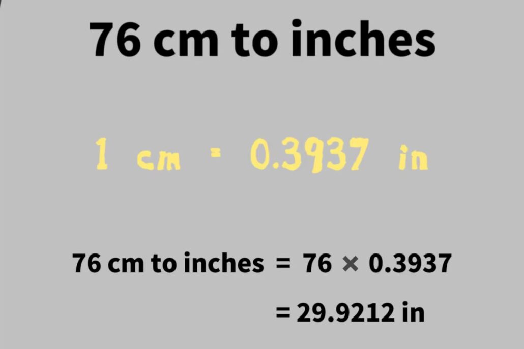 76 cm in inches