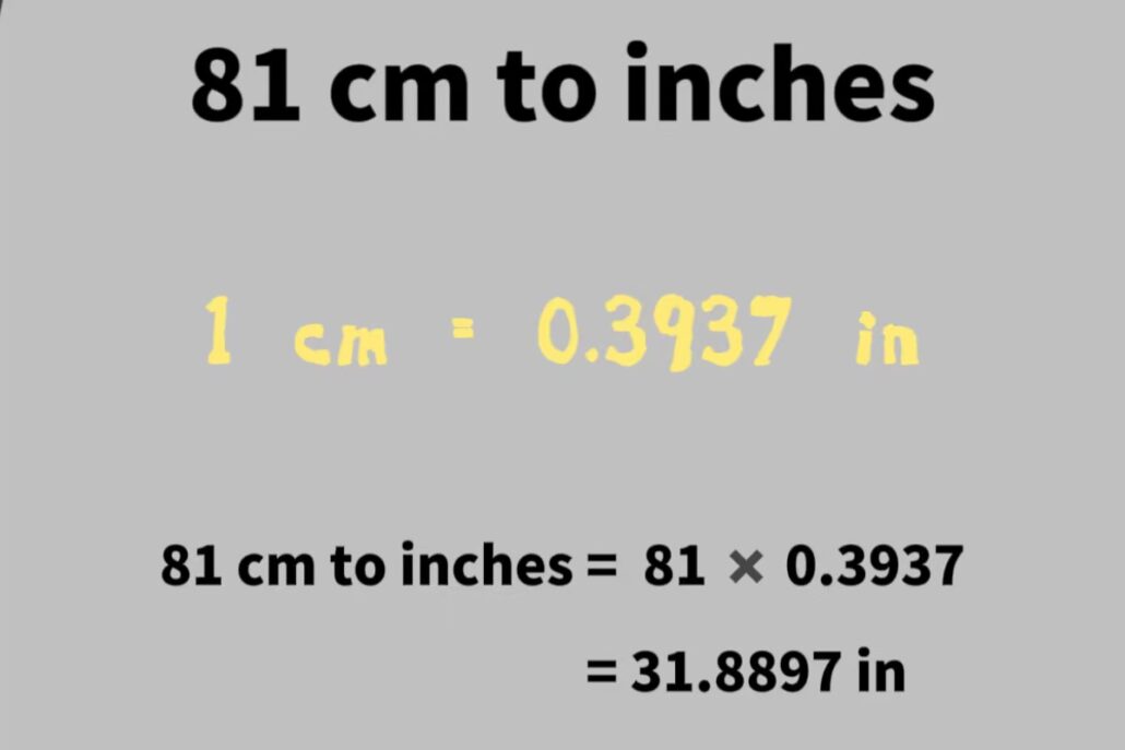 81 cm in inches