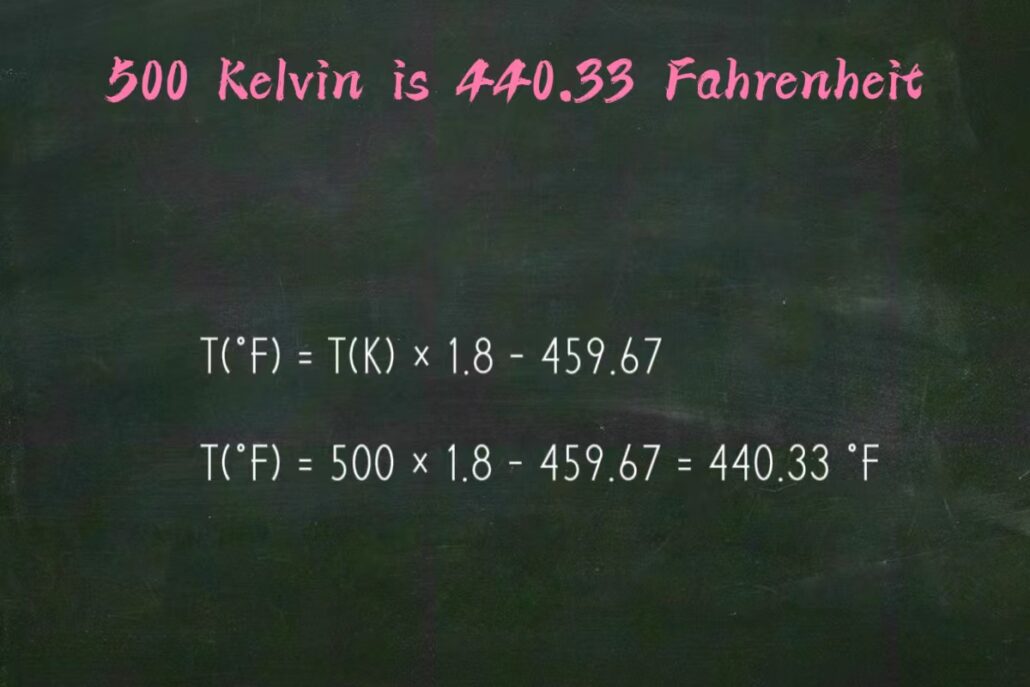 500 Kelvin to Fahrenheit