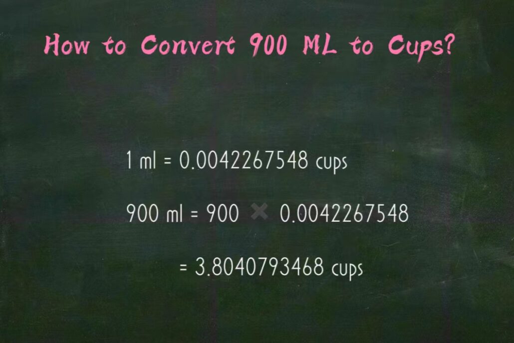 900 ml to cups